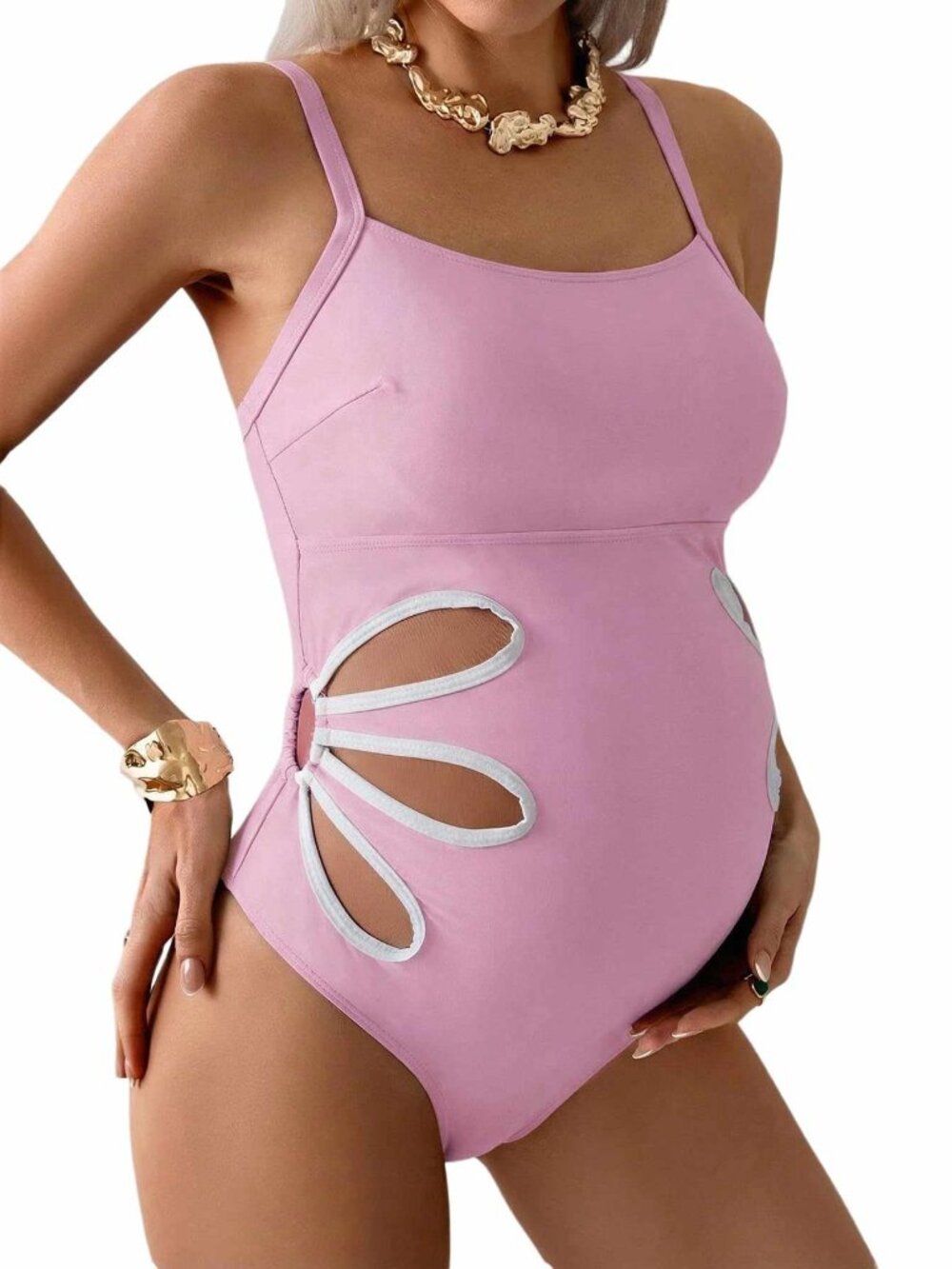 Maternity One Piece Swimsuits Cut Out N0163